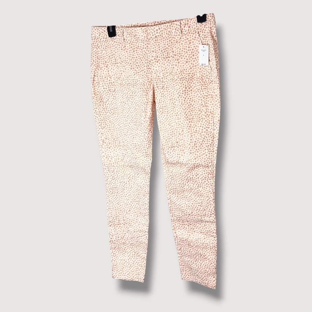 Khakis by GAP White Orange Spotted Skinny Mini Pants Size 8 New